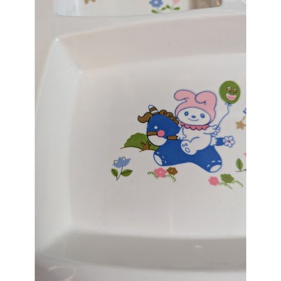Peco Melamine Childs Sectioned Meal Tray 12x9 inch Shin-San 1983 geese fairy - Picture 4 of 12